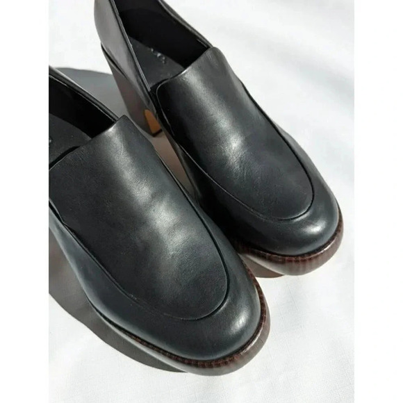 Vince Narissa Women's Black Leather Heeled Loafers Clogs Size 10 (MSRP $375) - Picture 5 of 11